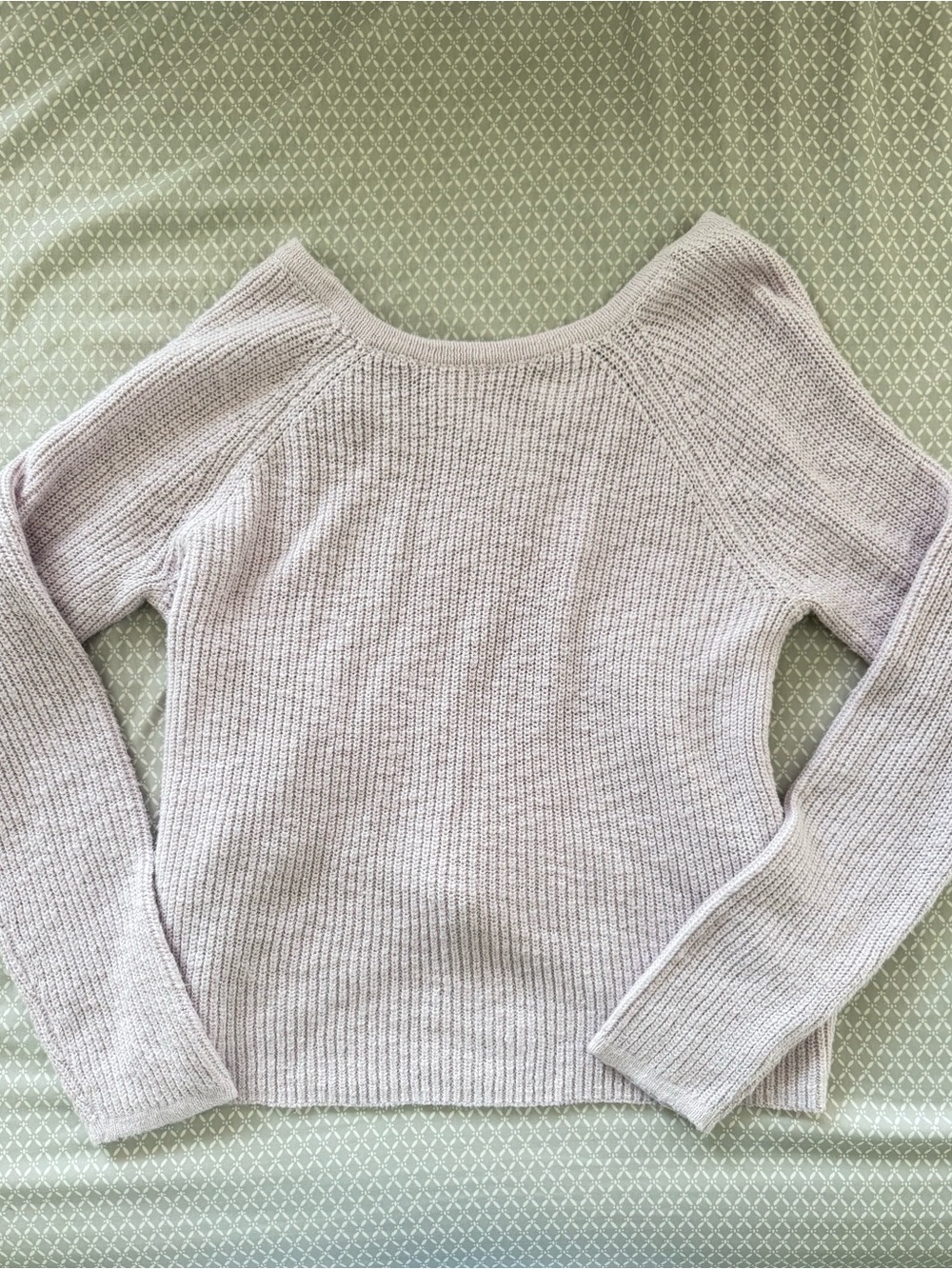 Aerie Lilac / Light Purple Wrap-Back Ribbed Knit Sweater Size Small